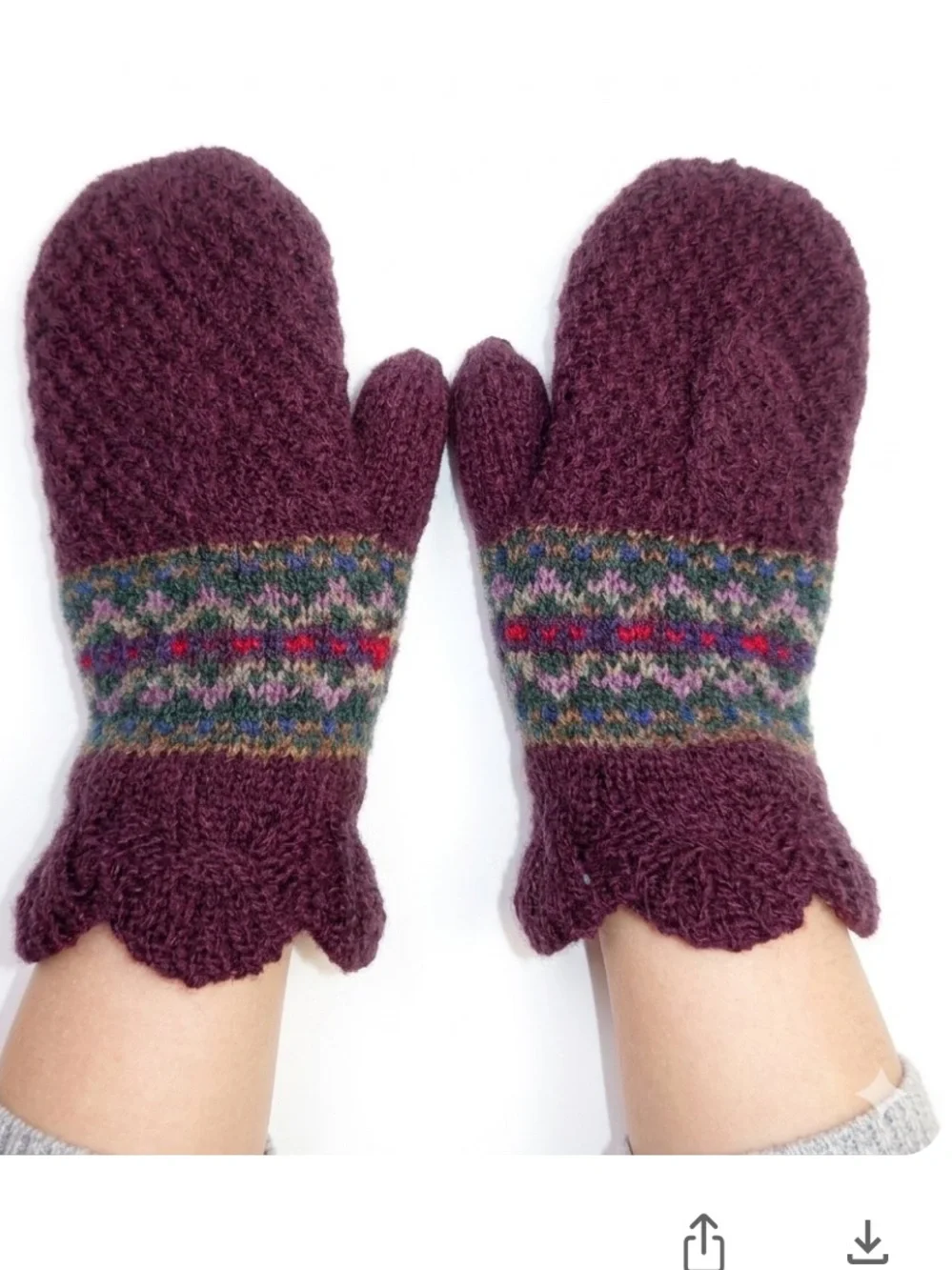 Ralph Lauren Nordic Fair Isle Knit Wool Mittens 9-2T